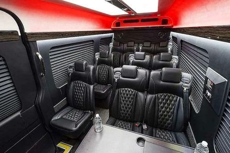 Mercedes Benz Sprinter Interior, Transport Aesthetic, Luxury Sprinter Van, Limo Luxury, Sprinter Passenger Van, Flying Private, Mercedes Benz Vans, Airport Limo Service, Pink Car Accessories