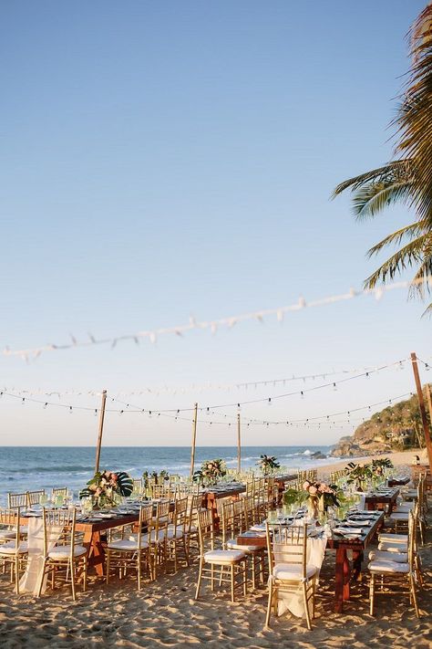 Wedding Reception on The Beach Decorations | Fab Mood #weddingdecor #beachwedding Crane Wedding, Destination Wedding Punta Cana, Mauritius Wedding, Fab Mood, Wedding Fiesta, Beach In Mexico, Beach Wedding Aisles, Beach Decorations, Weddings Abroad