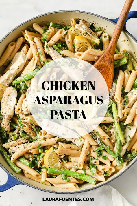 Lemon Chicken Orzo Pasta With Spinach And Asparagus, Rotisserie Chicken Asparagus Recipe, Chicken Asparagus Pasta Recipes, Chicken Sparragus Recipe, Chicken Thigh Asparagus Recipe, Dinner Everyone Will Love, Chicken Strip Pasta Recipes, Lemon Asparagus Chicken Pasta, Rotisserie Chicken And Asparagus Recipes