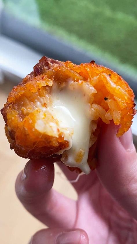 Fried Rice Balls Recipe, Fried Rice Balls, Kimchi Rice, Cheese Rice, Kimchi Fried Rice, Half Baked Harvest, Rice Balls, Work Lunch, Balls Recipe