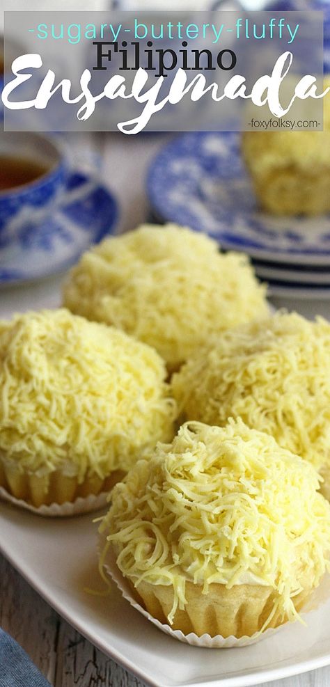 Try this ensaymada recipe for that soft, sweet bread covered with buttercream then topped with lots of grated cheese. Just yummy!| www.foxyfolks.com #filipinofood #filipinorecipes #pastry #bread #baked #sweet #snack #breakfast Filipino Bread Recipe, Ensaymada Recipe, Foxy Folksy, Pinoy Dessert, Filipino Food Dessert, Filipino Dessert, Breakfast Bread, Filipino Desserts, Pinoy Food