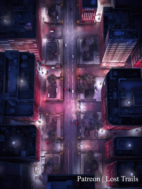 Cyberpunk City Layout, Rpg City Map, Cyberpunk Battlemap, Cyberpunk Map, Grid Rpg, Maps Rpg, Cyberpunk Red, Cyberpunk 2020, Map Layout