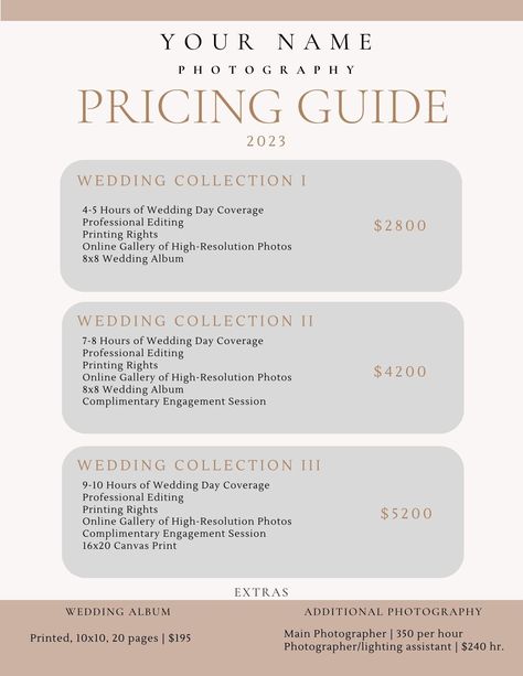 Wedding Package Photography Price List, Wedding Photography Packages Prices, Photography Pricing Guide For Beginners, Wedding Price List, Wedding Photographer Checklist, Wedding Photography Pricing Guide, Rodeo Photography, Wedding Photographer Packages, Photographer Pricing Guide