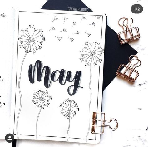 May Bullet Journal Cover Ideas, Bujo May, Bujo Mai, Bullet Journal Mai, May Bullet Journal Cover, May Bujo, Journal D'inspiration, Bullet Journal Contents, May Bullet Journal