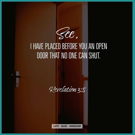 Life.GOD.Wisdom on Instagram: “The God we serve is a God who opens doors for us. And when He opens a door, no man can shut it. We may try to open doors in our own…” God Wisdom, God's Wisdom, Bible Quote, A God, Open Doors, Food For Thought, When He, Bible Quotes, Verses