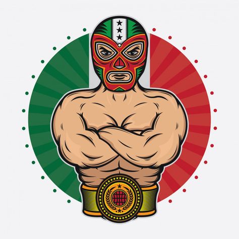 Diseño de luchador mexicano vintage | Premium Vector #Freepik #vector #banner #flyer #cartel #vintage Nacho Libre, Mexican Wrestler, Office Depot, Vintage Mexican, Tshirt Design, Custom Photo, Sticker Design, Graphic Resources, Poster Design