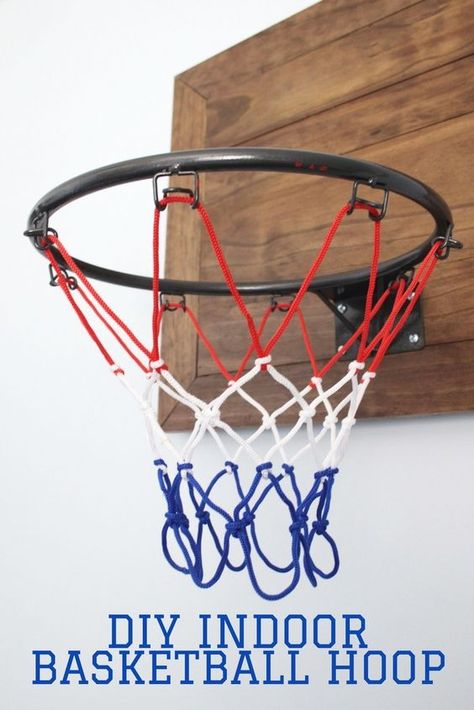 Diy Basketball Hoop, Laundry Shoot, Boys Room Diy, Diy Basketball, Indoor Basketball Hoop, Basketball Bedroom, Basketball Room, Boy Bedrooms, Monkey Man