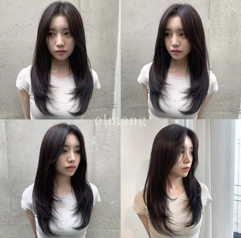 Oval Long Hair, Korean Straight Haircut, Oval Face Haircuts Long, Korean Wolfcut, Oval Layered Haircut, Oval Haircut, Haircut Oval, Korean Long Hair, Pretty Hair Cuts