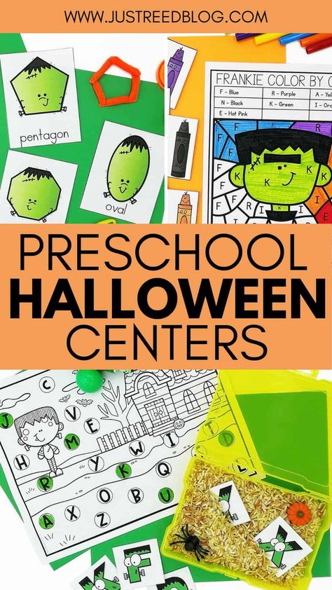 Kindergarten Halloween Activities, Learning Centers Kindergarten, Halloween Unit Study, Kindergarten Halloween Party, Halloween Kindergarten Activities, Halloween Around The World, Halloween Theme Preschool, Pumpkin Lessons, Centers For Preschool