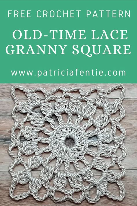 Learn how to crochet this Old-Time Lace Granny Square. The FREE pattern comes with a step-by-step video tutorial, so it couldn't be easier. This motif could be used for all sorts of creative crochet projects such as scarves, shawls, vests, sweaters or bedspreads. Check out the FREE Pattern and Video Tutorial. Lace Granny Square, Granny Square Free Pattern, Granny Square Blankets, Crochet Granny Square Tutorial, Crochet Bedspread Pattern, Crochet Motif Patterns, Crochet Granny Square Blanket, Crochet Bedspread, Crochet Lace Pattern