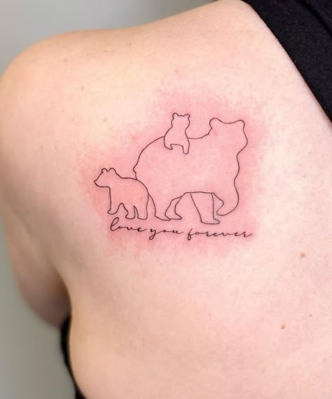 Mama And Her Cubs Tattoo, Mom Bear And Cubs Tattoo, Mother Tattoo Design, Mama Bear And Cubs Tattoo, Momma Bear Tattoo, Alaskan Tattoos, Mom Tattoo Designs For Son, Mama Bear Tattoo, Baby Bear Tattoo