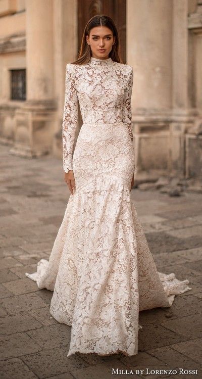 Turtle Neck Wedding Dress, Turtleneck Wedding Dress, High Neck Lace Wedding Dress, Trumpet Wedding Dress Lace, Gaun Koktail, High Neck Wedding Dress, Neck Wedding Dress, Trumpet Wedding Dress, Wedding Dress Lace