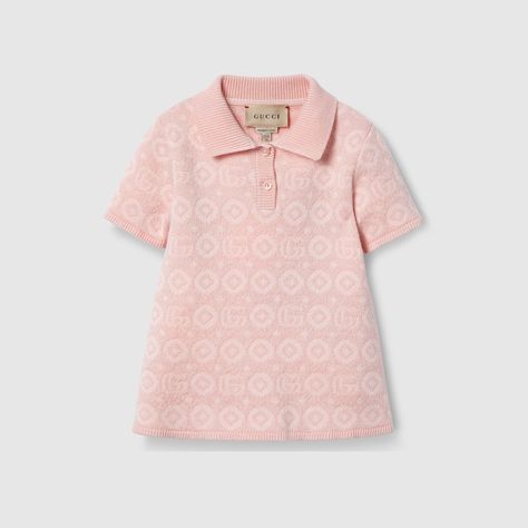 Shop the Baby Double G wool viscose dress in pink at GUCCI.COM. Enjoy Free Shipping and Complimentary Gift Wrapping. Gucci Baby Clothes, Gucci Tracksuit, Twin Baby Clothes, Luxury Baby Clothes, Gucci Baby, Baby Dior, Toddler Wearing, Gucci Dress, Dress For Kids