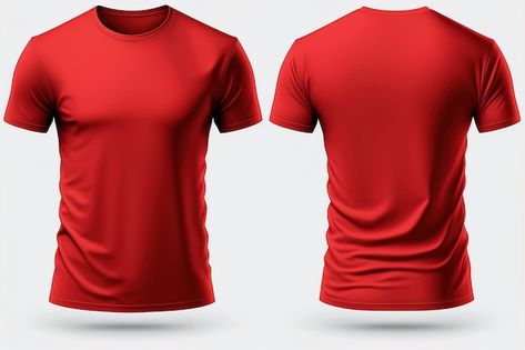 Red blank men tshirt template with invis... | Premium Photo #Freepik #photo #man-mockup #shirt #red-t-shirt #t-shirt Shirt Reference Male, Male Back, Mockup Camisa, Shirt Reference, Print Shop Design, Reference Male, Red Blank, Fashion Communication, Hair Style On Saree