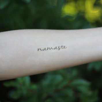 Namaste Tattoo, Yoga Tattoos, Cursive Tattoos, Petite Tattoos, Henna Tattoo, Temporary Tattoo, Tattoos And Piercings, Namaste, I Tattoo