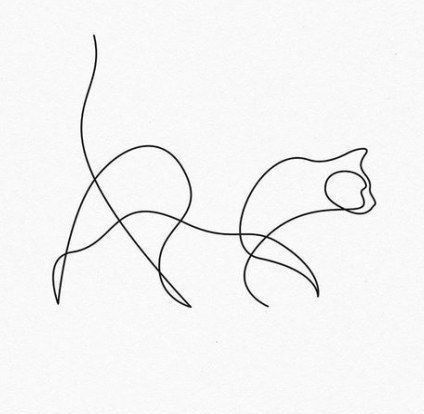 Simple Unique Tattoos, Tattoo Gato, Cats Tattoo, Cat Design Illustration, One Line Tattoo, Cats Art Drawing, Cats Design, Illustration Tattoo, Tattoos For Women Half Sleeve