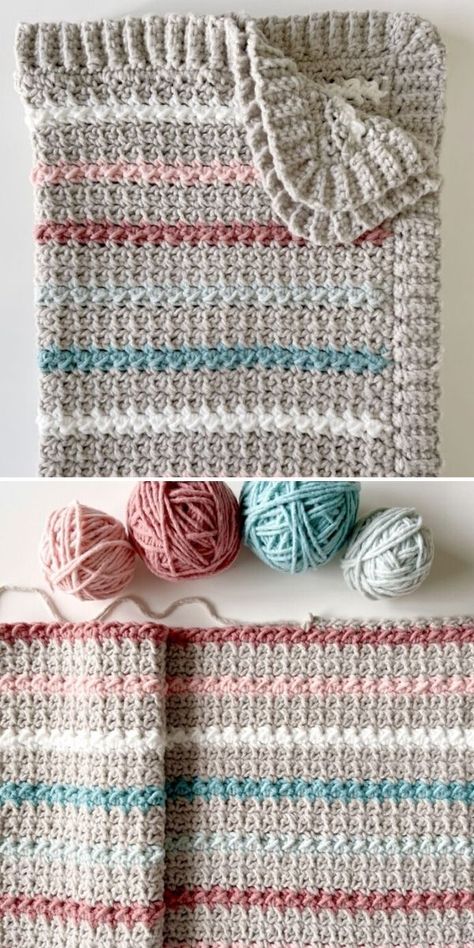 Easy Crochet Baby Blankets – 1001 Patterns Bernat Forever Fleece, Diy Crochet Blanket, Crochet Blanket Stitch, Daisy Farm Crafts, Christmas Crochet Blanket, Daisy Farm, Baby Afghan Crochet Patterns, Bernat Baby Blanket, Easy Crochet Baby Blanket