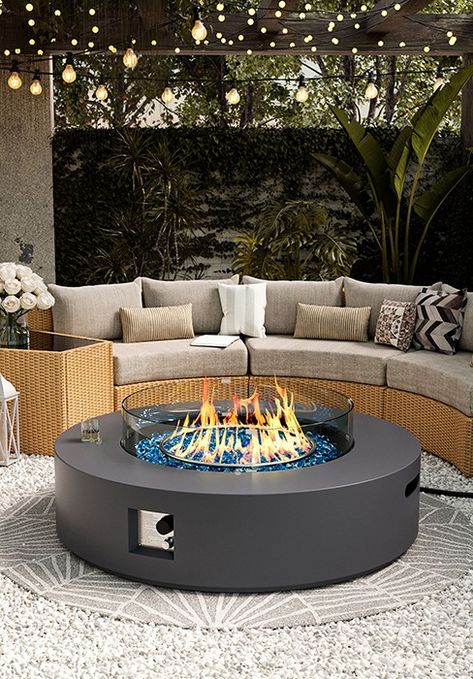 Amazon.com: UPHA 42-inch Outdoor Propane Gas Fire Pit Table 50000 BTU Concrete Round Fire Pit for Outside Patio with Propane Tank Cover, Wind Guard, White Fire Glass, Rain Cover, Terrazzo Beige : Patio, Lawn & Garden Diy Propane Fire Pit, Outdoor Fire Pit Area, Propane Tank Cover, Beige Patio, Glass Fire Pit, Round Fire Pit, Gas Fire Pit Table, Gas Fire Pit, Fire Pit Area