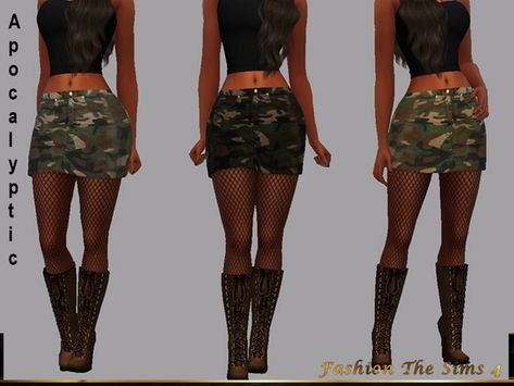 LYLLYAN's Skirt Silvia Apocalyptic Skirt Sims 4, Feminine Clothes, Sims 4 Traits, Camo Skirt, Sims Community, Ts4 Cc, Cargo Skirt, Sims 4 Cc, The Sims Resource