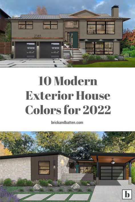 There are clear trends when it comes to modern exterior house colors, but modern color schemes are not necessarily one-size-fits-all. Depending on your design style, you might lean toward a sleek aesthetic or something more striking and bold. Whatever your tastes might be, our most recent blog post has tons of color ideas to inspire you. #housecolors #modernexterior #housepaint #exteriorpaintcolors House Paint Exterior Colour Schemes, Modern Exterior House Colors, Modern Exterior House, Modern Exterior Paint Colors, Modern House Colors, Exterior Paint Schemes, Exterior Color Palette, Exterior House Colors Stucco, Exterior House Colors Combinations