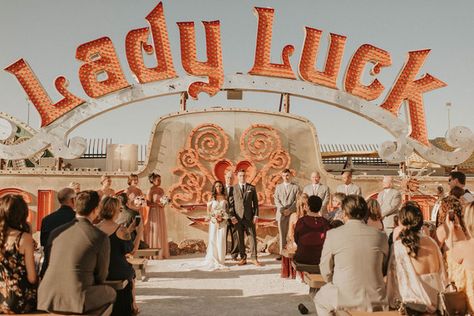 Vegas Neon Museum, Neon Museum Wedding, Museum Elopement, Las Vegas Neon, Vegas Elopement Photography, Neon Museum Las Vegas, Las Vegas Bride, Las Vegas Wedding Photos, Gothic Wedding Theme