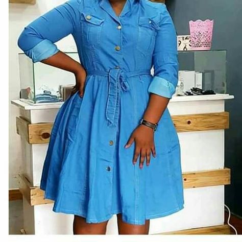 Gown Styles For Women, Denim Gown, Jeans Gown, Curvy Casual Outfits, Best Casual Dresses, African Attire Dresses, African Fabric Dress, Chic Dress Classy, African Print Dress Designs