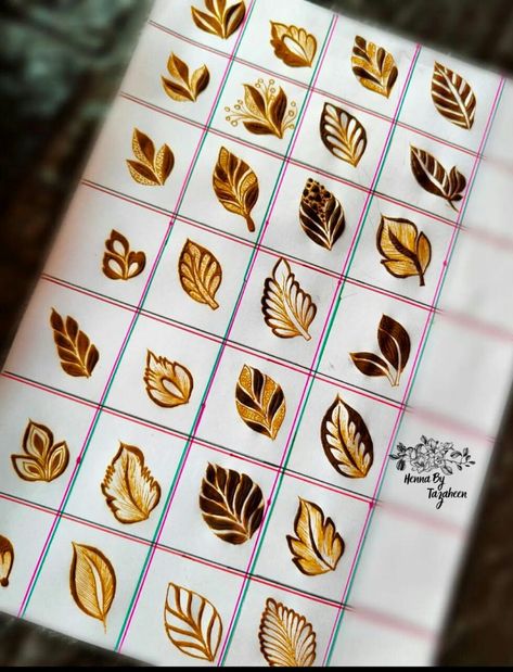 Types Of Leaves In Mehendi, Mehandi Leaf Design, Leaves Mehendi Design, Mehndi Leaf Design, Leave Mehndi Design, Reverse Filling Mehndi Designs, Mehndi Artist Logo, Practice Mehndi Design, Leaf Mehendi Designs