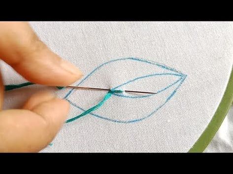 Hand Embroidey Kashmiri stitch leaf design tutorial | easy leaf doodle embroidery for beginners 🌿🌿 Kashmiri Work Embroidery, Kashmiri Hand Work, Kashida Embroidery Motifs Kashmiri, Leaf Hand Embroidery, Kashida Embroidery Designs, Kasmiri Embroidery Work, Kashmiri Embroidery Motifs, Kashmiri Embroidery Designs, Kashida Embroidery Motifs