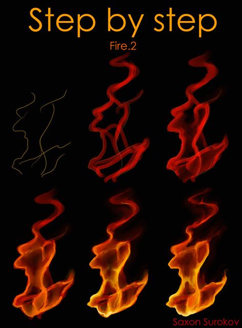 How To Draw Fire Flames Step By Step, How To Draw Flames Step By Step, How To Paint Fire Acrylic, How To Draw Flames, Fire Drawing Tutorial, How To Paint Fire, Fire Drawing Reference, How To Draw Fire, Fire Procreate