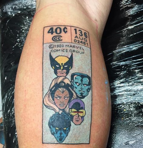 X Men Tattoo, Batman Tattoo Sleeve, Wolverine Tattoo, Dc Tattoo, Comic Book Tattoo, Spiderman Tattoo, Avengers Tattoo, Father Tattoos, Comic Tattoo