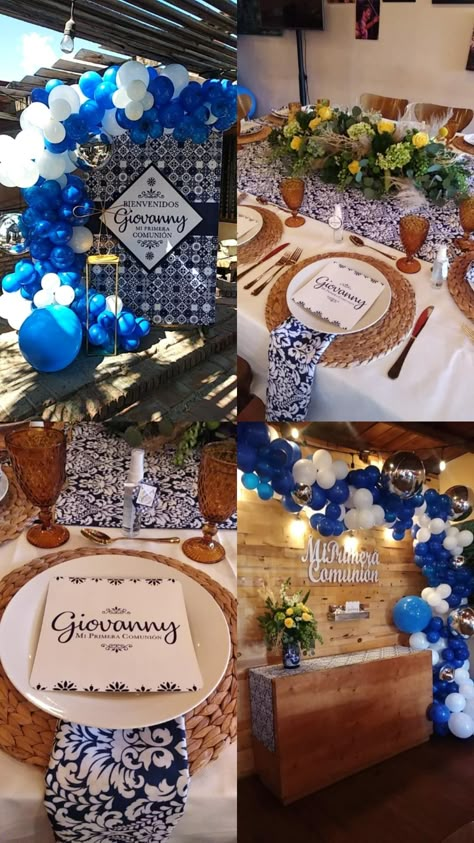 Clase Azul Party Theme, Blue And White Mexican Party, Clase Azul Party Ideas, Clase Azul Birthday Theme, Clase Azul Wedding, Talavera Party Ideas, Talavera Theme Party, Talavera Birthday Party, Talavera Baptism