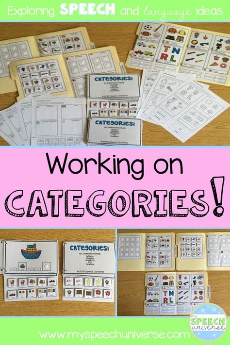 Are you looking for some fun activities to work on categorization in your speech therapy sessions? This packet has worksheets, file folders games, and interactive books that all target categories! Self Contained Speech Therapy, Expanding Utterances Speech Therapy, Categories Speech Therapy, Sped Resources, Folder Activities, Play Therapy Techniques, Language Therapy Activities, Speech Language Activities, File Folder Activities