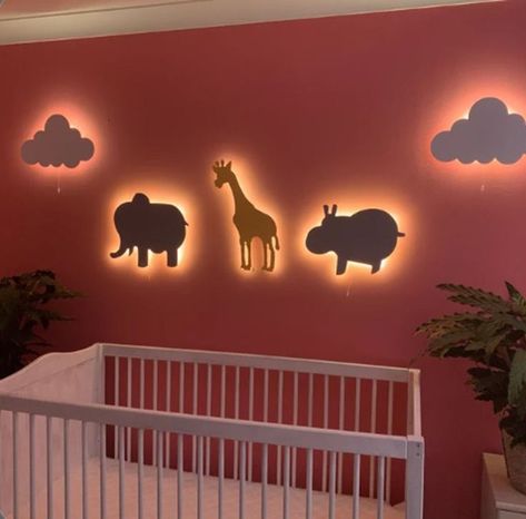 #nurserydecor #ikeanursery Baby Room Lamps, Kids Lighting Bedroom, Giraffe Lamp, Dinosaur Lamp, Elephant Lamp, Cloud Night Light, Cloud Lamp, Baby Room Themes, Nursery Night Light