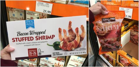 keto frozen foods at costco including bacon wrapped shrimp and cooked shrimp Bacon Wrapped Stuffed Shrimp, Wrapped Shrimp, Bacon Wrapped Shrimp, Cooked Shrimp, Keto Grocery List, Carb Foods, Keto Foods, Grocery Items, How To Cook Shrimp