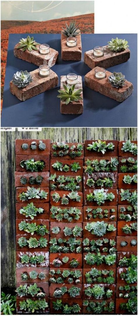 20 Incredibly Creative Ways To Reuse Old Bricks - Whether you’ve got a handful of bricks or an entire house worth, there is a great DIY project just waiting to put them to use. I’ve found a great collection of 20 incredible DIY projects that use bricks, and in some cases, nothing else. There is everything in here from do it yourself walkways to candles, and so much more. Old Bricks Ideas Diy, Reuse Old Bricks, Brick Planter, Brick Crafts, Backyard Patio Furniture, Brick Edging, Brick Projects, Brick Patio, Recycled Brick