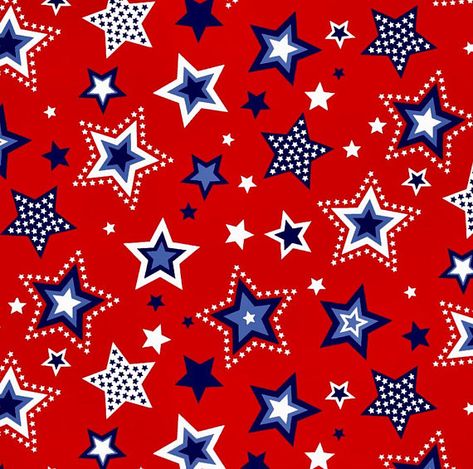 Red, White & Starry Blue Fabric Collection - Stars on Red Fabric by Ginger Oliphant from Studio E - Stars Designs, July Wallpaper, Ipad Backgrounds, 4th Of July Wallpaper, Independence Day Wallpaper, Star Pics, Bee Printables, Cotton Lawn Fabric, Color Wallpaper