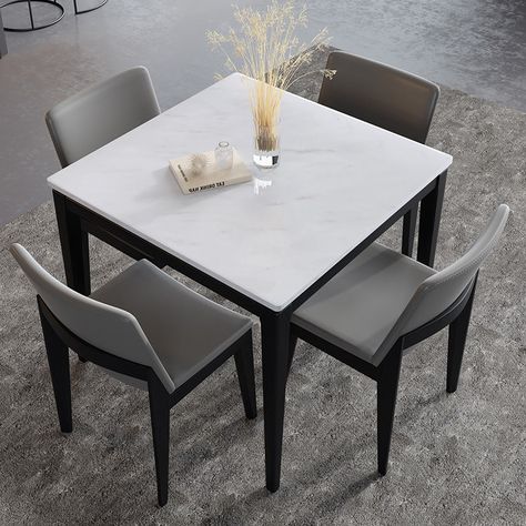 Modern Dinner Table Square, Small Square Dining Table Modern, Square Marble Table Dining, Small Square Marble Dining Table, 8 Seater Square Dining Table Marble, Small Square Dining Table, Dining Table Square, 2 Storey House Design, Space Apartments