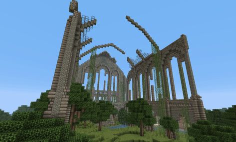 Ruins of Valerion - GrabCraft - Your number one source for MineCraft buildings, blueprints, tips, ideas, floorplans! Structure Drawing, Minecraft Building Blueprints, Minecraft Building Guide, Minecraft Statues, Architecture Structure, Rumah Minecraft Sederhana, Minecraft Structures, Floor Designs, Minecraft Cottage