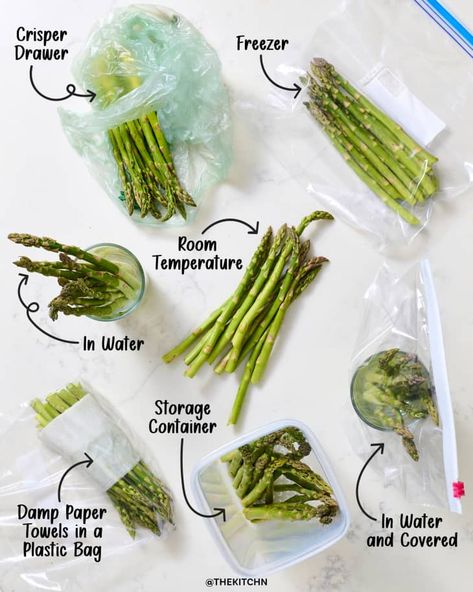 Chinese Asparagus, How To Store Asparagus, Spring Produce, Water Storage Containers, Asparagus Recipes, How To Cook Asparagus, Freezer Bags, Fresh Asparagus, Cooking Hacks