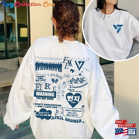 Seventeen Fml Album Sweatshirt Tracklist Shirt F T-Shirt Classic Check more at https://katycollection.com/product/seventeen-fml-album-sweatshirt-tracklist-shirt-f-t-shirt-classic/ Seventeen Shirt Design, Seventeen Tshirt Design, Kpop Shirts Design, Kpop Tshirt Designs, Kpop Sweatshirt, Seventeen Fml, Kpop Tshirt, Kpop Shirts, Concert Fit