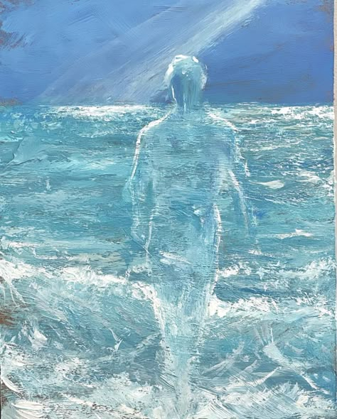 Blue Nature Painting, Turquoise Blue Aesthetic, Transparent Painting, Painting Of The Ocean, Ethereal Paintings, Underwater Art, Surrealism Painting, I Love To Read, Art Ocean