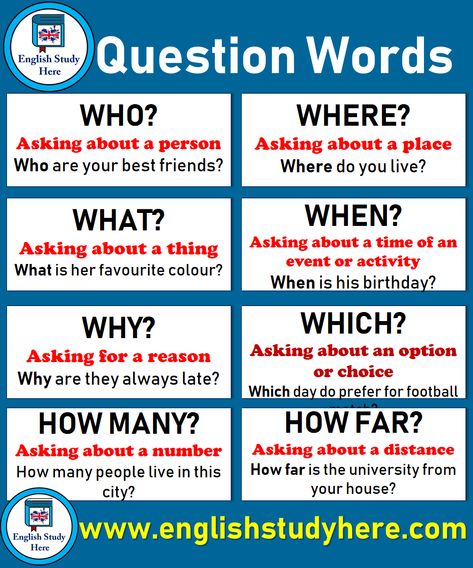 Question Words, Definitions and Example Sentences Question Words, English Grammar Rules, Teaching English Grammar, English Language Learning Grammar, English Learning Spoken, English Vocab, English Verbs, Learn English Grammar, English Language Teaching