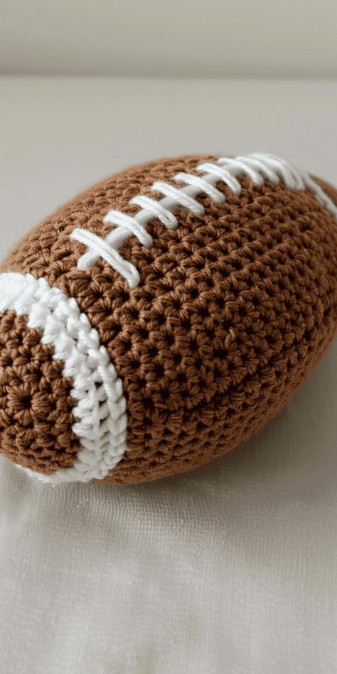 Adorable American Football Crochet Pattern Football Crochet, Crochet Football, Football Pillows, Mini Footballs, Crochet Pillows, Football Ball, Gifts For Sports Fans, Crochet Toy, Heart For Kids