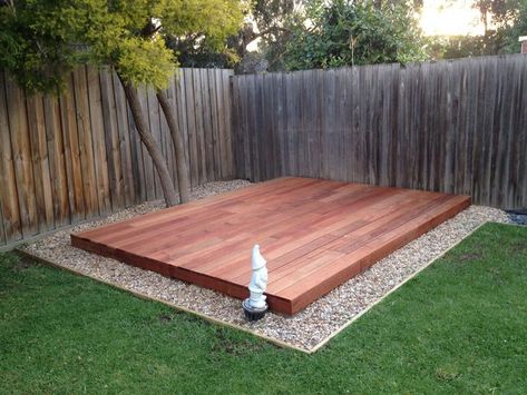 Ground level garden deck, made from Merbau wood. – 2019 - Deck ideas | Small backyard decks, Backyard landscaping designs, Backyard landscaping Deck Ground Level, Dyi Patio, Small Backyard Decks, Landscaping Backyard, Wooden Deck, Ground Level, Ideas Backyard, Decks Backyard, Diy Deck