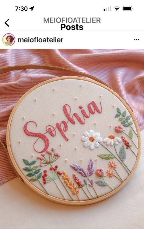 Embroidery Hoop Art Diy, Basic Hand Embroidery Stitches, Hand Embroidery Patterns Free, Embroidery Hoop Crafts, Clothes Embroidery Diy, Simple Hand Embroidery Patterns, Diy Embroidery Designs, 강아지 그림, Name Embroidery