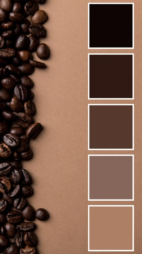 Coffee Beans Color Palette Cafe Paint Colors, Mocha Interior Design, Coffee Bedroom Ideas, Coffee Color Paint, Brown Neutral Color Palette, Coffee Coloured Living Room, Coffee Colour Kitchen, Mocha Brown Color Palette, Cafe Aesthetic Color