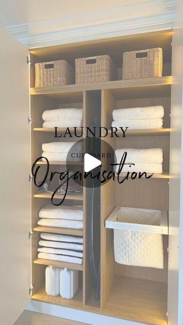 STYLE SISTERS - Gemma & Charlotte on Instagram: "Officially adulting when an organised laundry cupboard gives us more joy than a new pair of shoes 😂

#organizer #organisation #laundrycupboard #organiser #homeorganisation #tidyhome #tidyhousetidymind" Laundry Cupboard Organisation, Laundry Cupboard Ideas, Organised Laundry, Thee Sacred Souls, Laundry Cupboard, Airing Cupboard, Shoes Organizer, Tidy House, Home Organisation