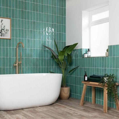 We stock thousands of wall and floor tiles at the most competitive prices you will find on the internet. Absolutely FREE samples and next day delivery Green Bathroom Tile, Wood Wall Tiles, Laundry Room Tile, Turquoise Bathroom, Green Tile Bathroom, Bathroom Green, Cheap Tiles, Tiles Uk, Ceramic Tile Bathrooms