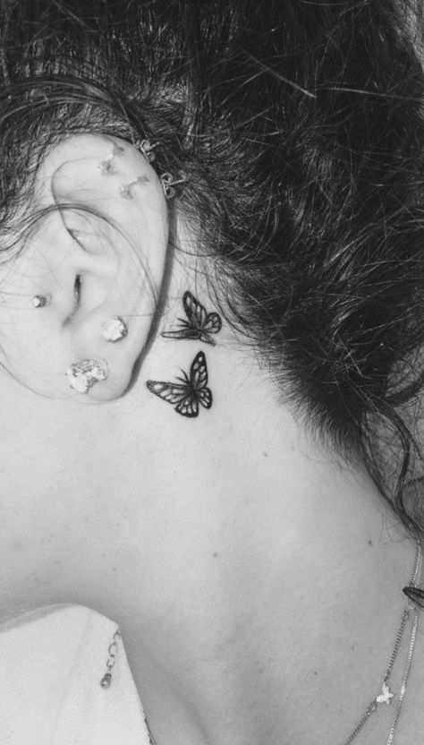 Tattoos Small Matching, Tattoos For Women Behind Ear, Behind The Ear Tattoos, Behind Ear Tattoos, Small Matching Tattoos, Ear Tattoos, Sleeve Tattoos For Women, The Ear, Tattoo Pattern