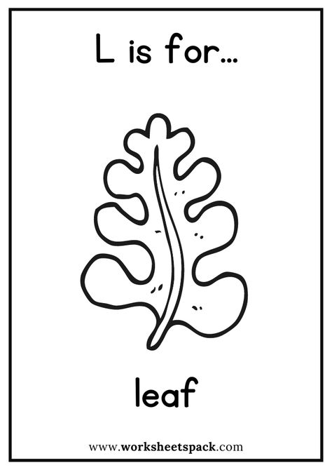 L is for Leaf Coloring Page, Free Leaf Flashcard for Kindergarten - Printable and Online Worksheets Pack L Is For Leaf, Donut Coloring Page, Giraffe Coloring Pages, Airplane Coloring Pages, Snake Coloring Pages, Anatomy Coloring Book, Leaf Coloring Page, Turtle Coloring Pages, Panda Coloring Pages